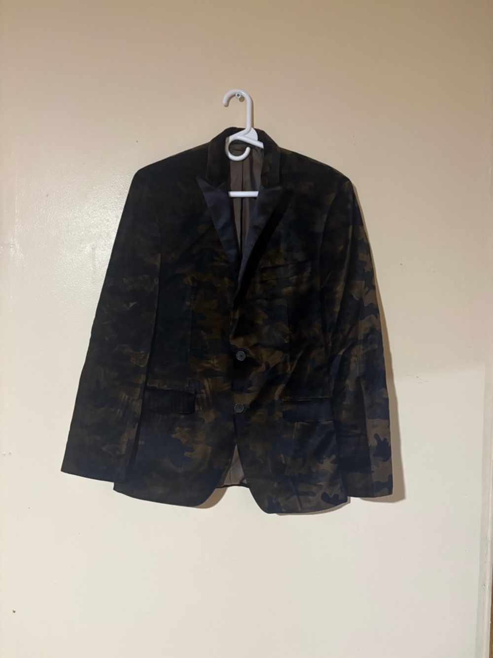 Studio Velvet Camouflage Blazer - Black & Brown